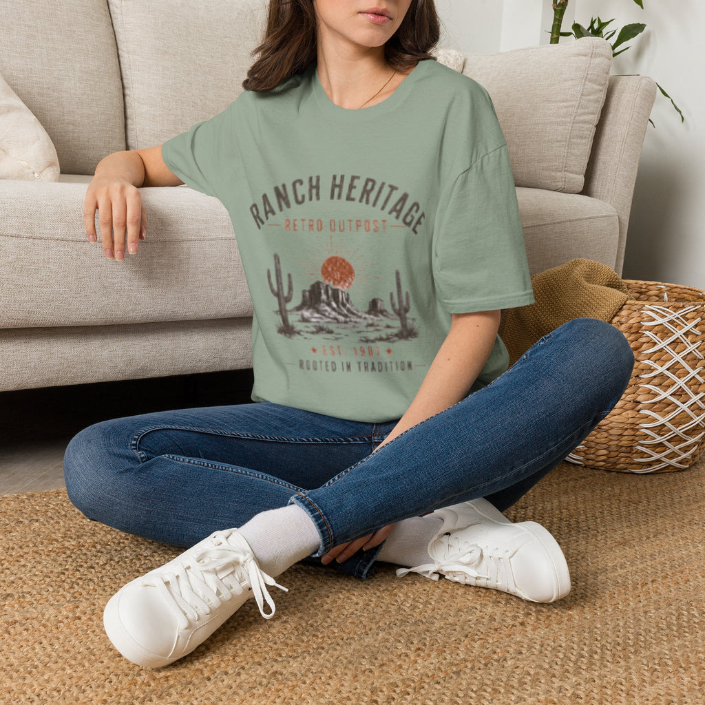 Ranch Heritage Retro Outpost T-Shirt — Desert Sunset Western Graphic Tee