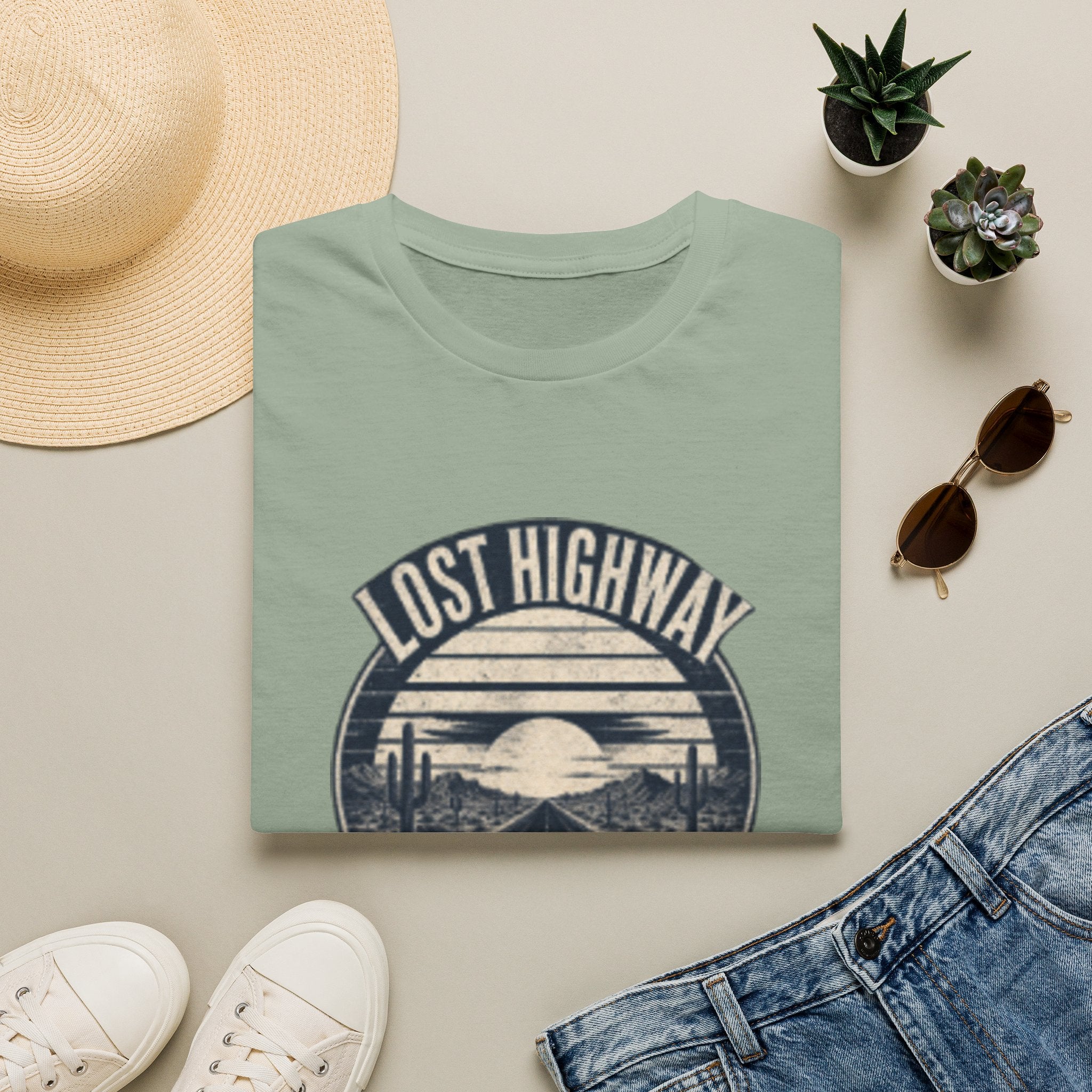 Lost Highway T-Shirt — Vintage Road Trip Sunset Graphic Tee