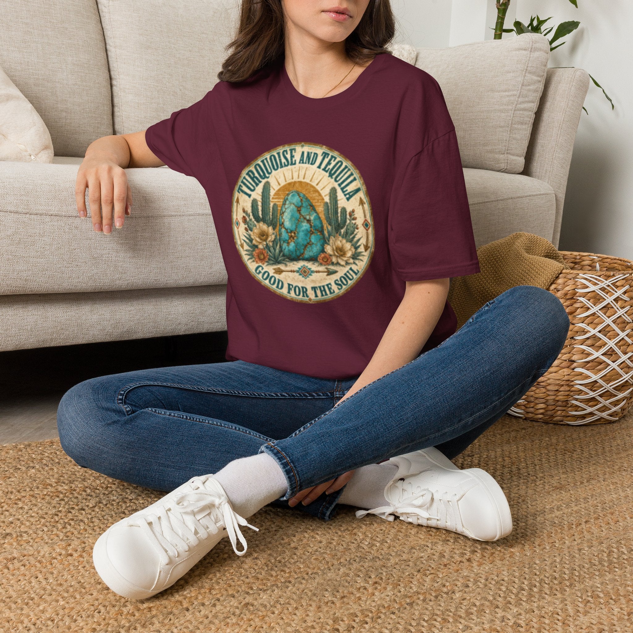 Turquoise & Tequila T-Shirt — Good for the Soul Desert Cactus Graphic