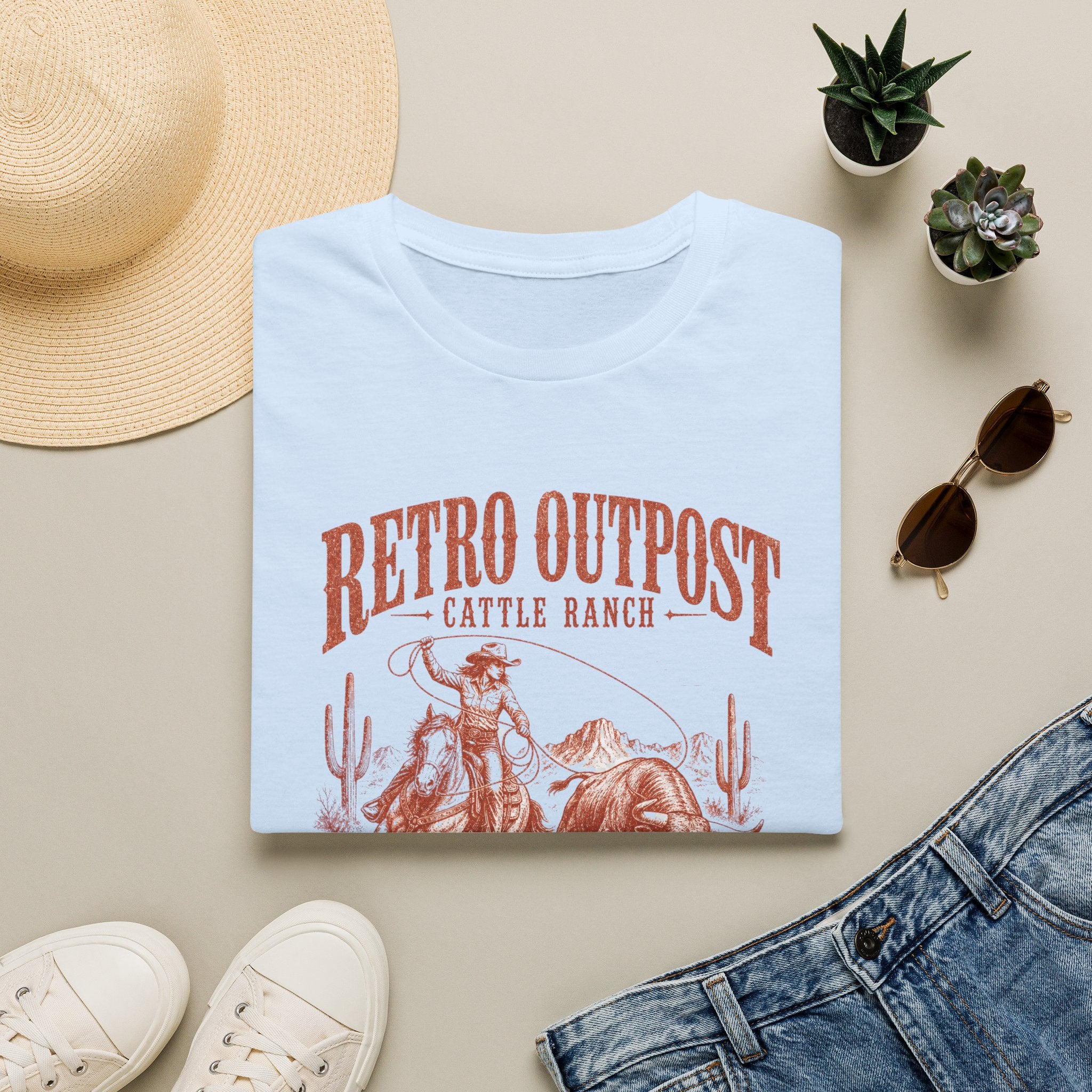 Retro Outpost Cattle Ranch T-Shirt — Vintage Western Cowboy Graphic Tee