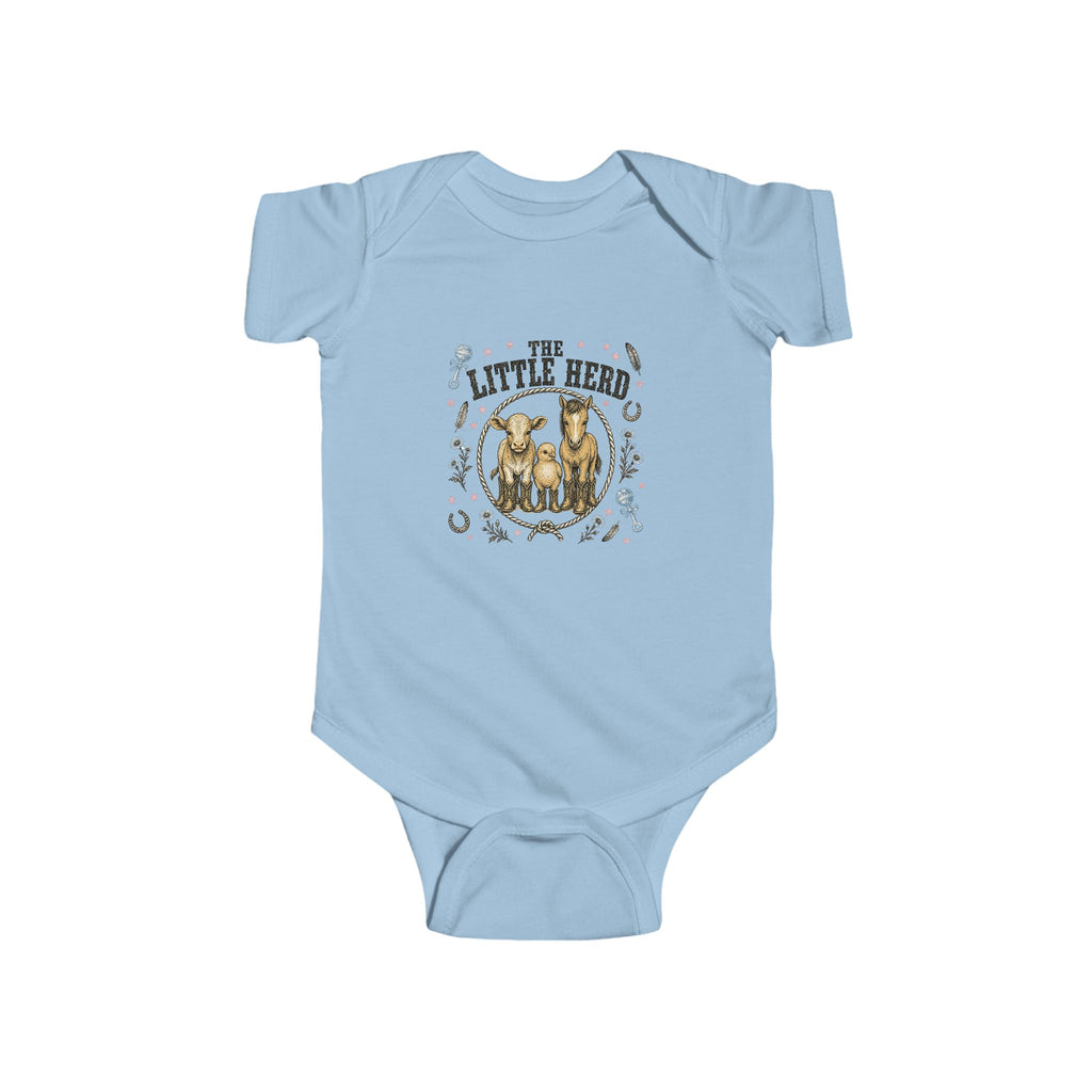 Infant Bodysuit — "Little Herd" Cute Farm Animal Baby Onesie