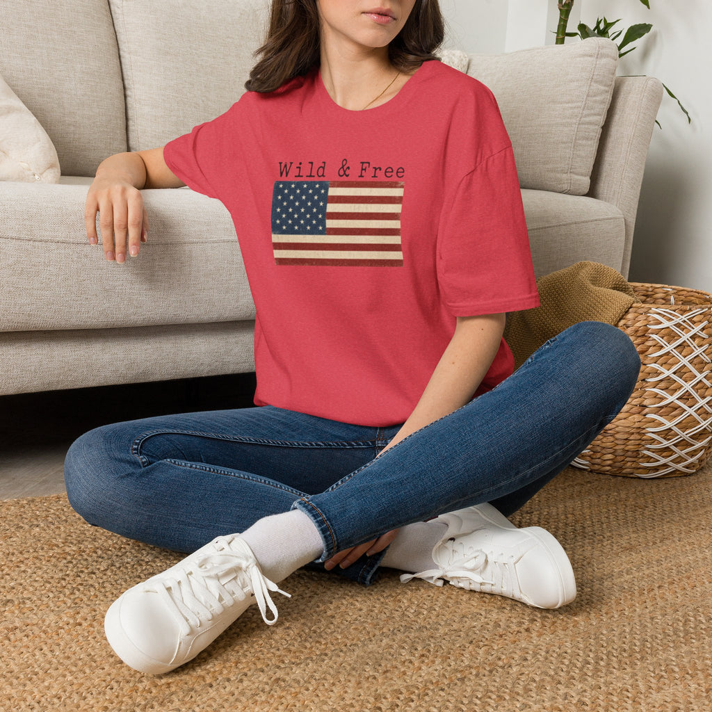 Wild & Free American Flag T-Shirt