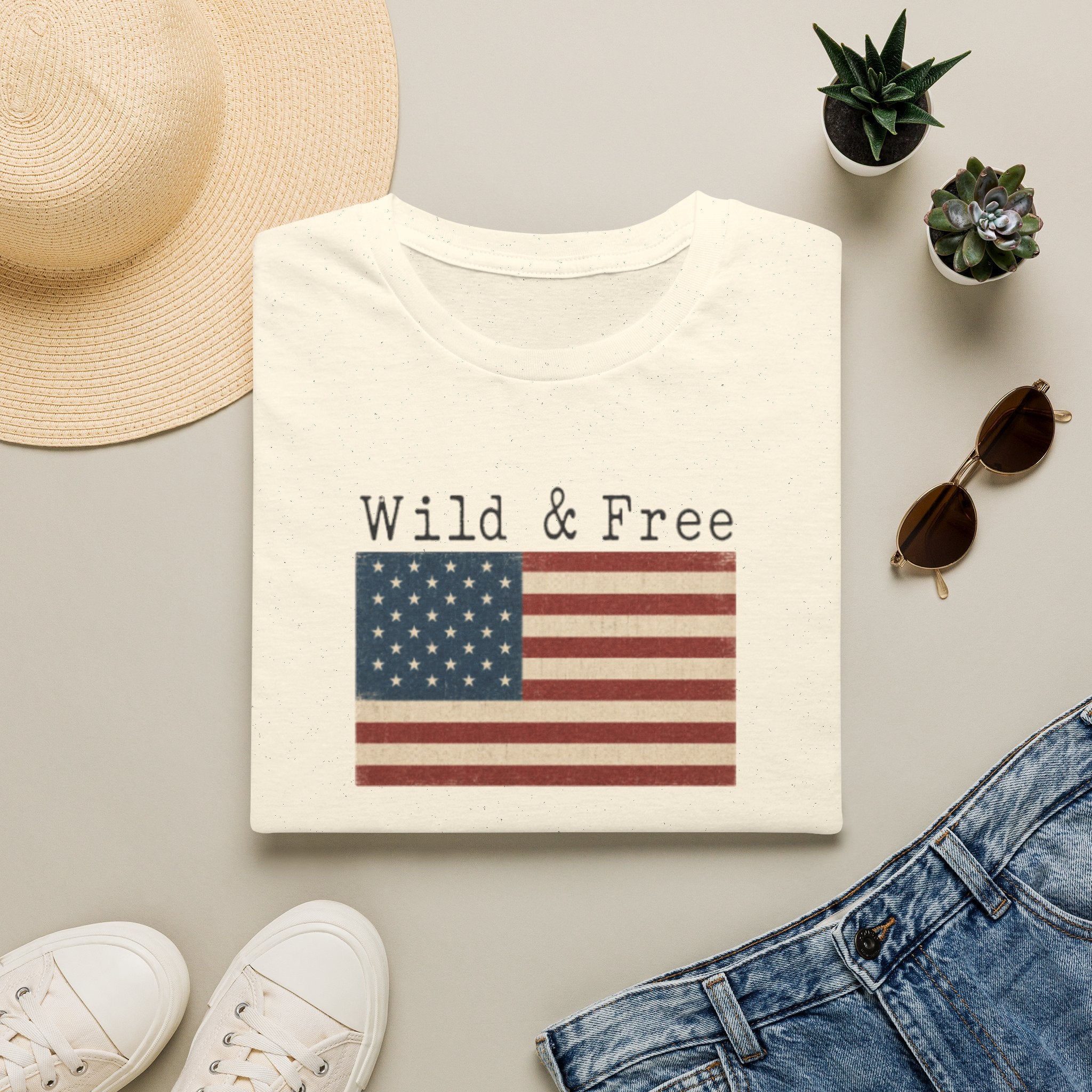 Wild & Free American Flag T-Shirt