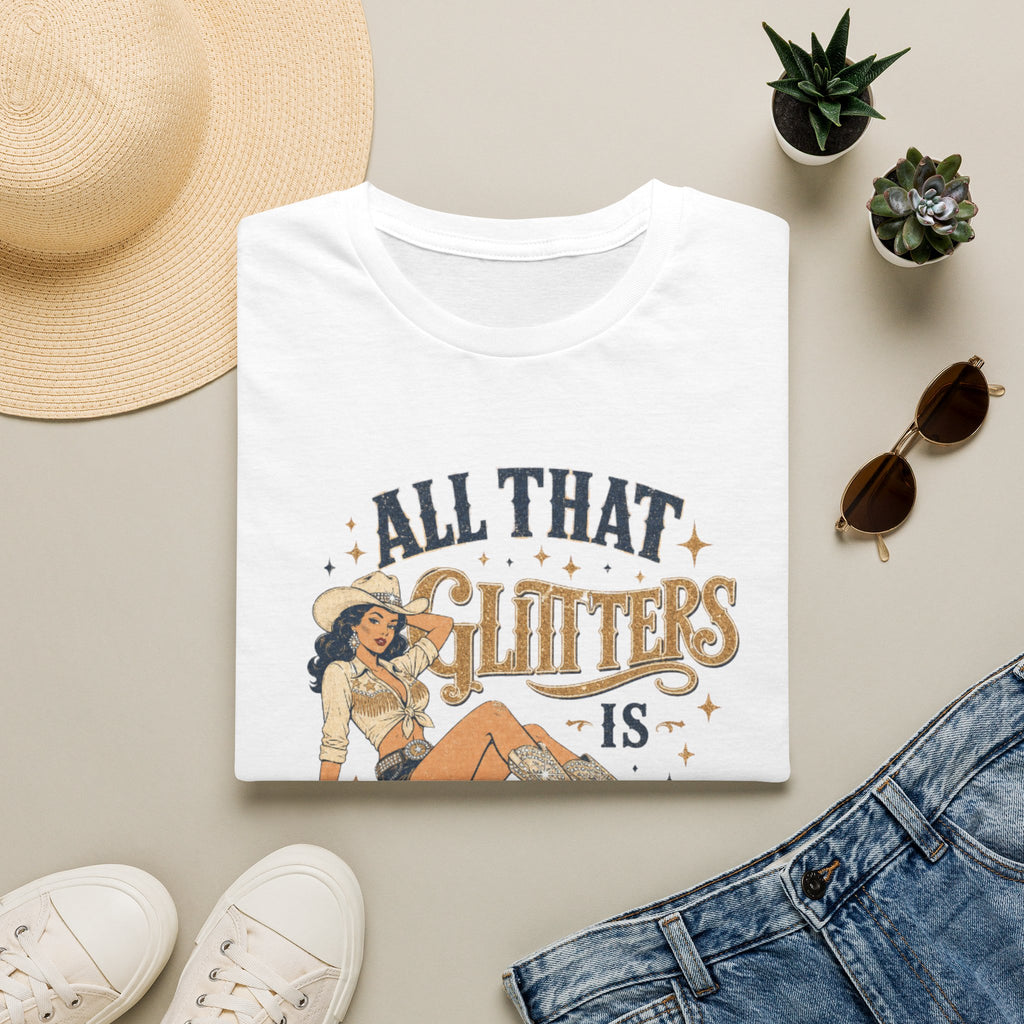 All That Glitters Is Cowgirl T-Shirt — Vintage Western Cowgirl Graphic Tee