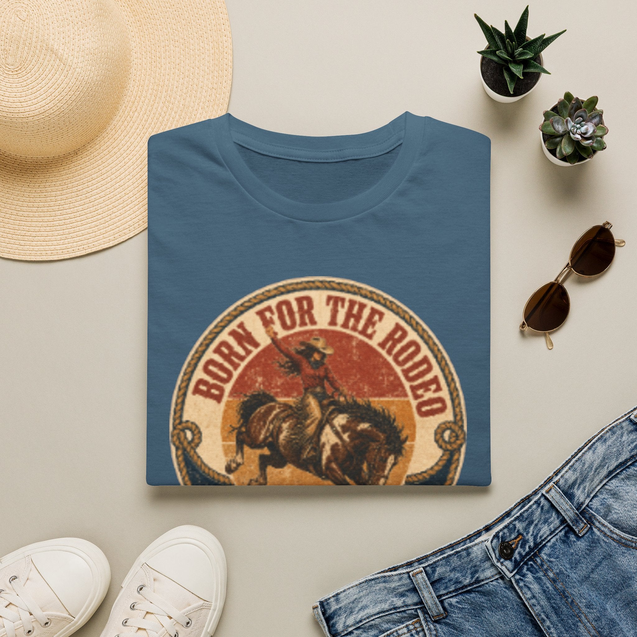 Born for the Rodeo T‑Shirt — Vintage Rodeo Bull Riding Graphic Tee (Est. 2024)