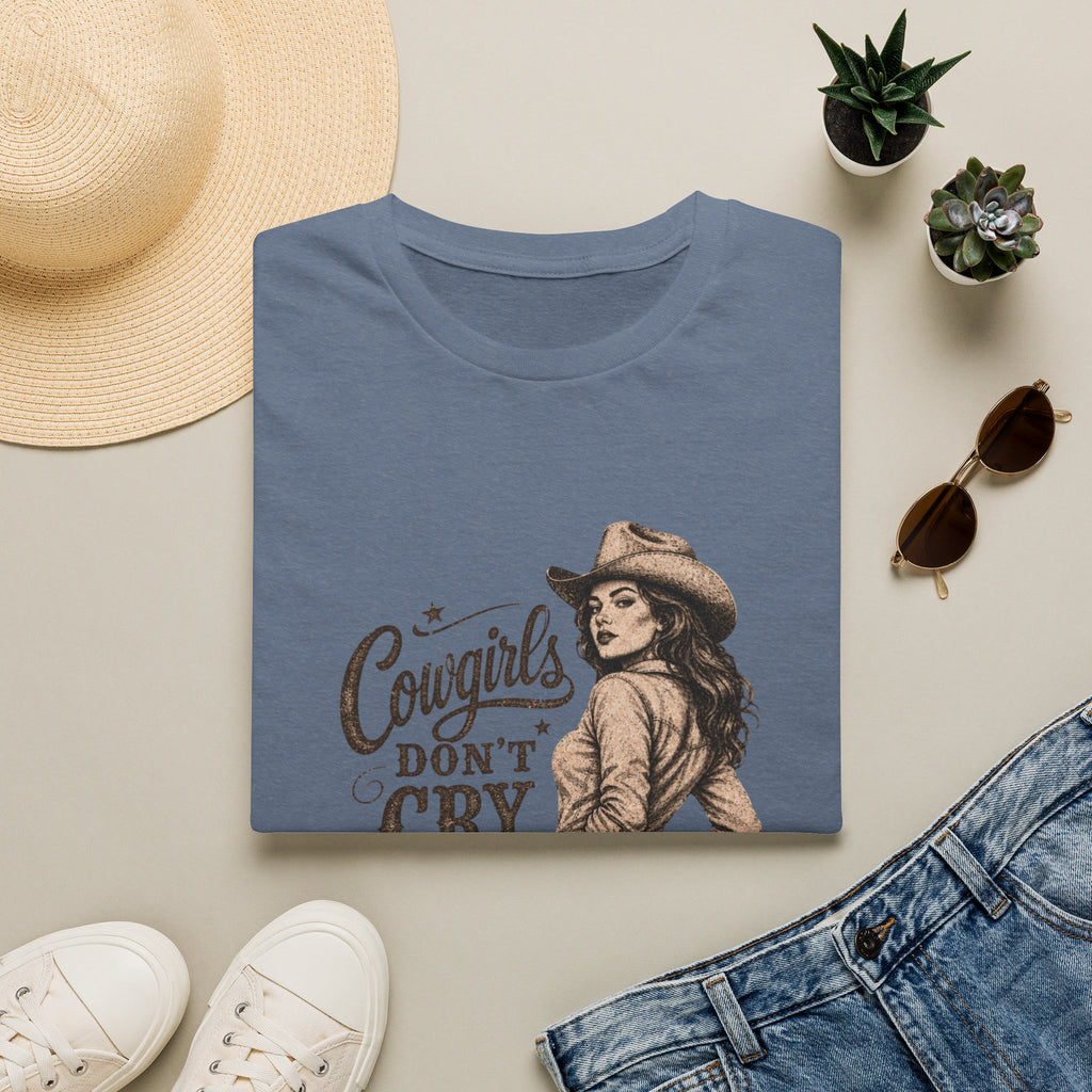 Cowgirls Don’t Cry Graphic Tee — Retro Western Cowgirl Shirt