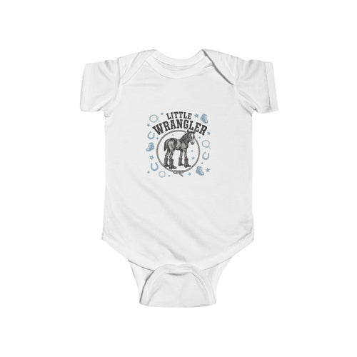 Baby Bodysuit - "Little Wrangler" Vintage Cowboy Horse Infant Onesie