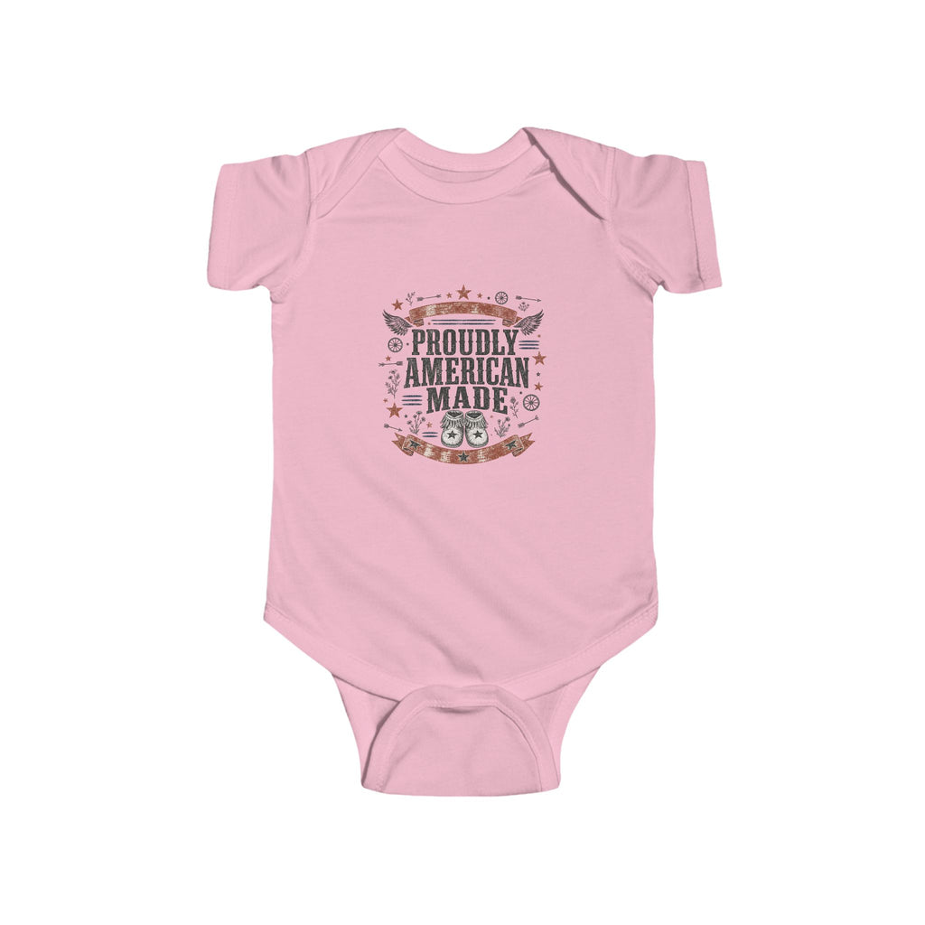 Proudly American Made Infant Bodysuit — Patriotic Baby Onesie