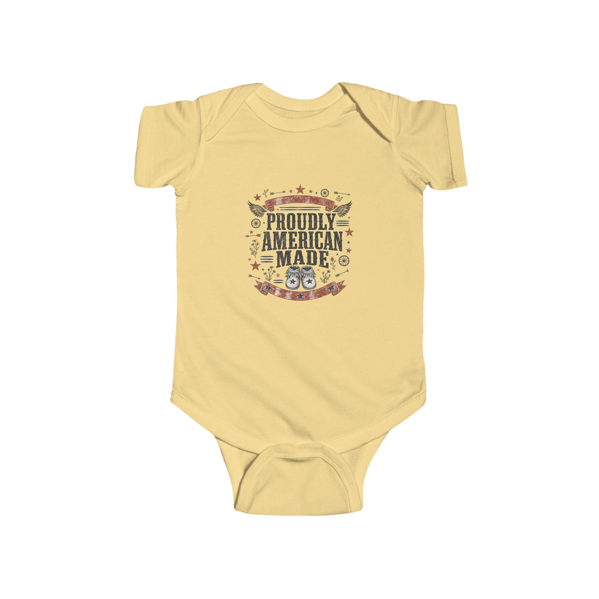 Proudly American Made Infant Bodysuit — Patriotic Baby Onesie