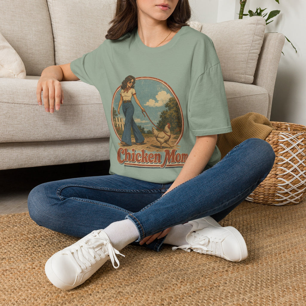Chicken Mom T-Shirt — Vintage Farmwife Graphic Tee