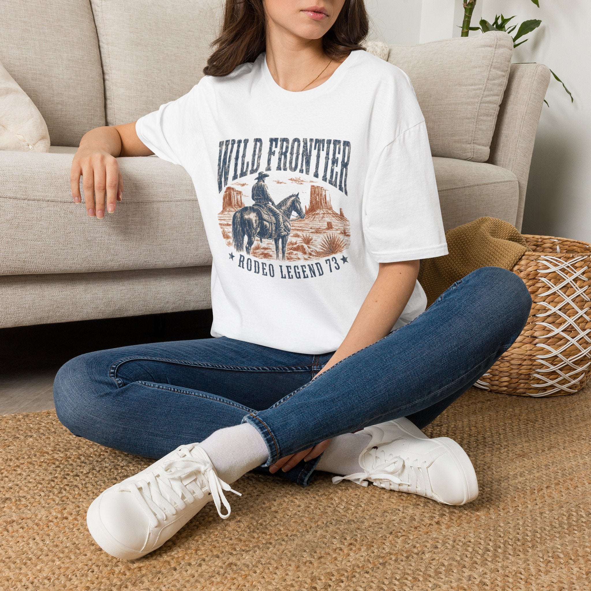 Wild Frontier Graphic T-Shirt — Cowboy Rodeo Vintage Western Tee