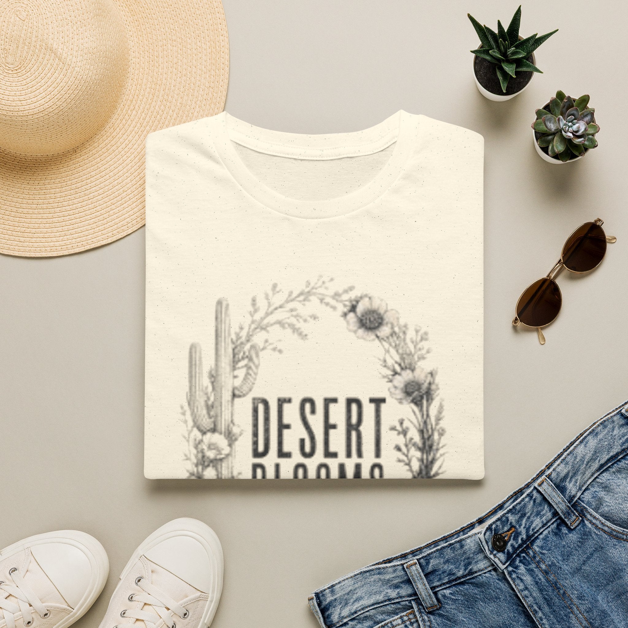 Desert Blooms T-Shirt — Floral Cactus Boho Tee
