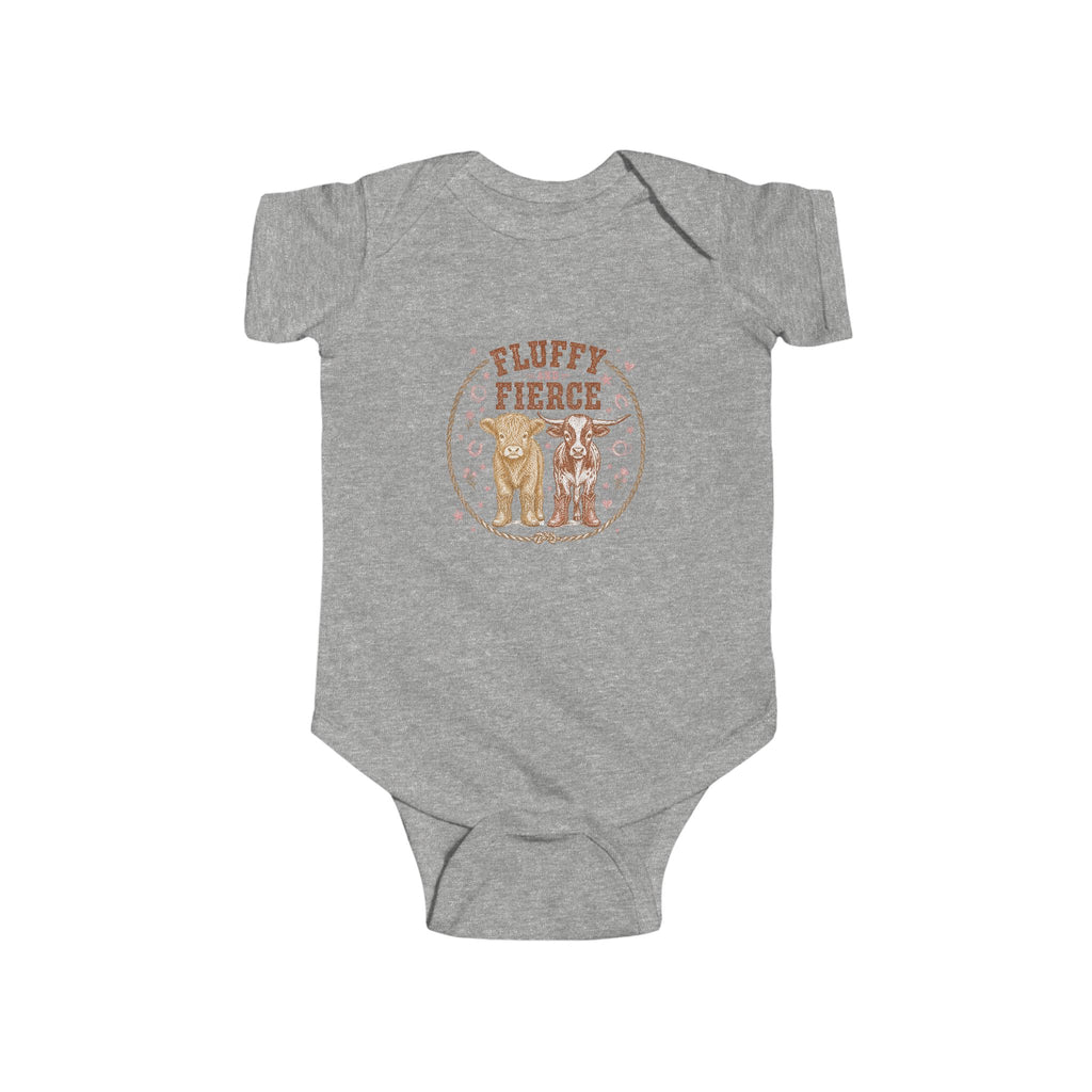 Fluffy & Fierce Baby Bodysuit – Cute Vintage Llama Graphic Infant Onesie
