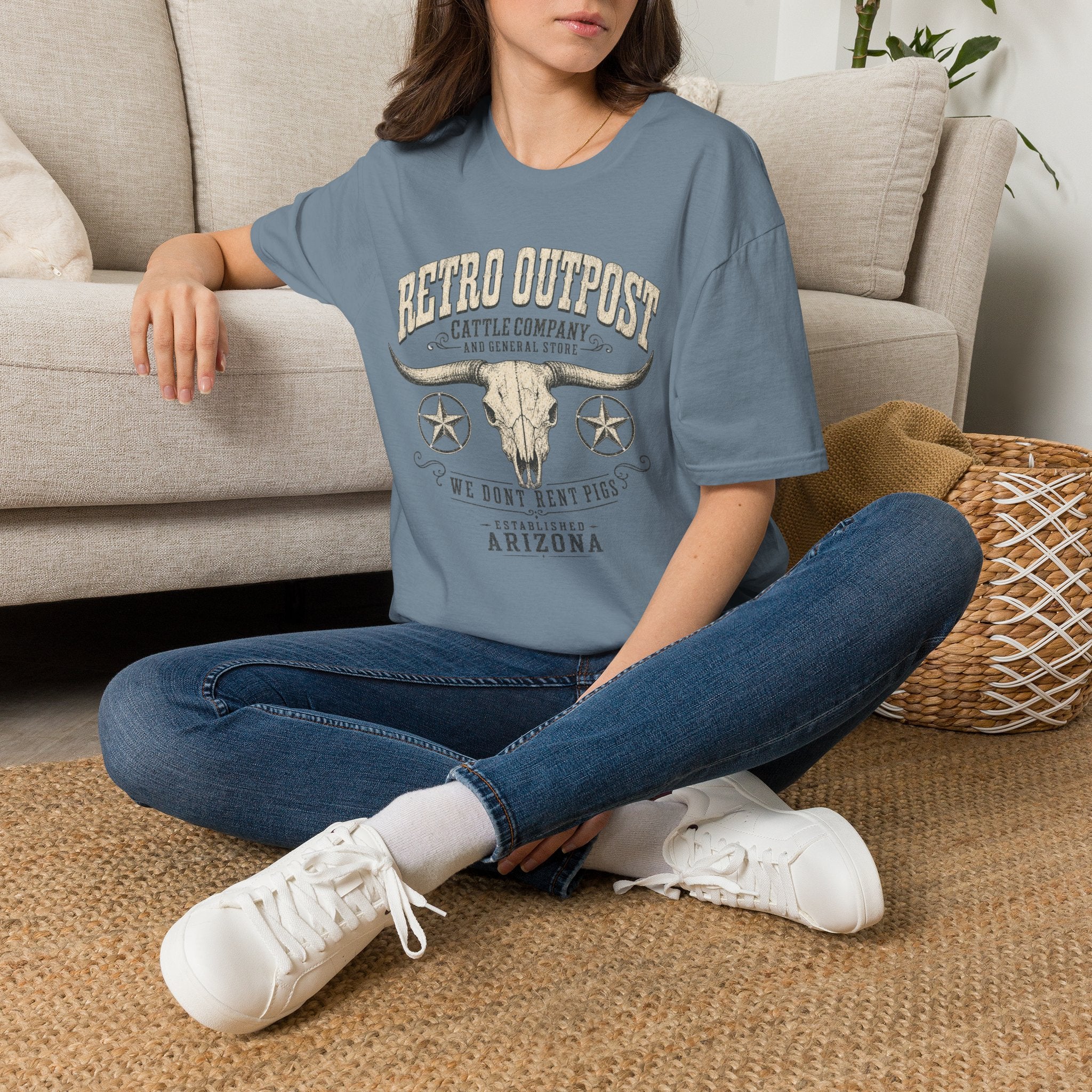 Retro Outpost T-Shirt — Vintage Cattle Company Skull Design