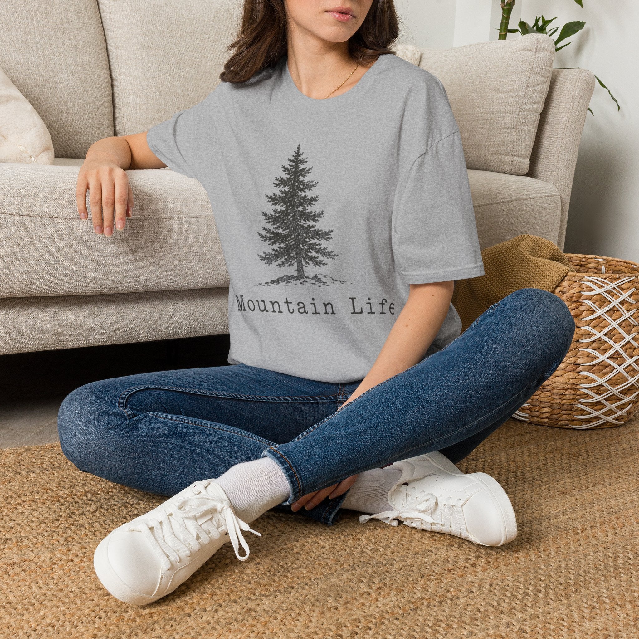 Mountain Life T-Shirt — Minimal Pine Tree Graphic