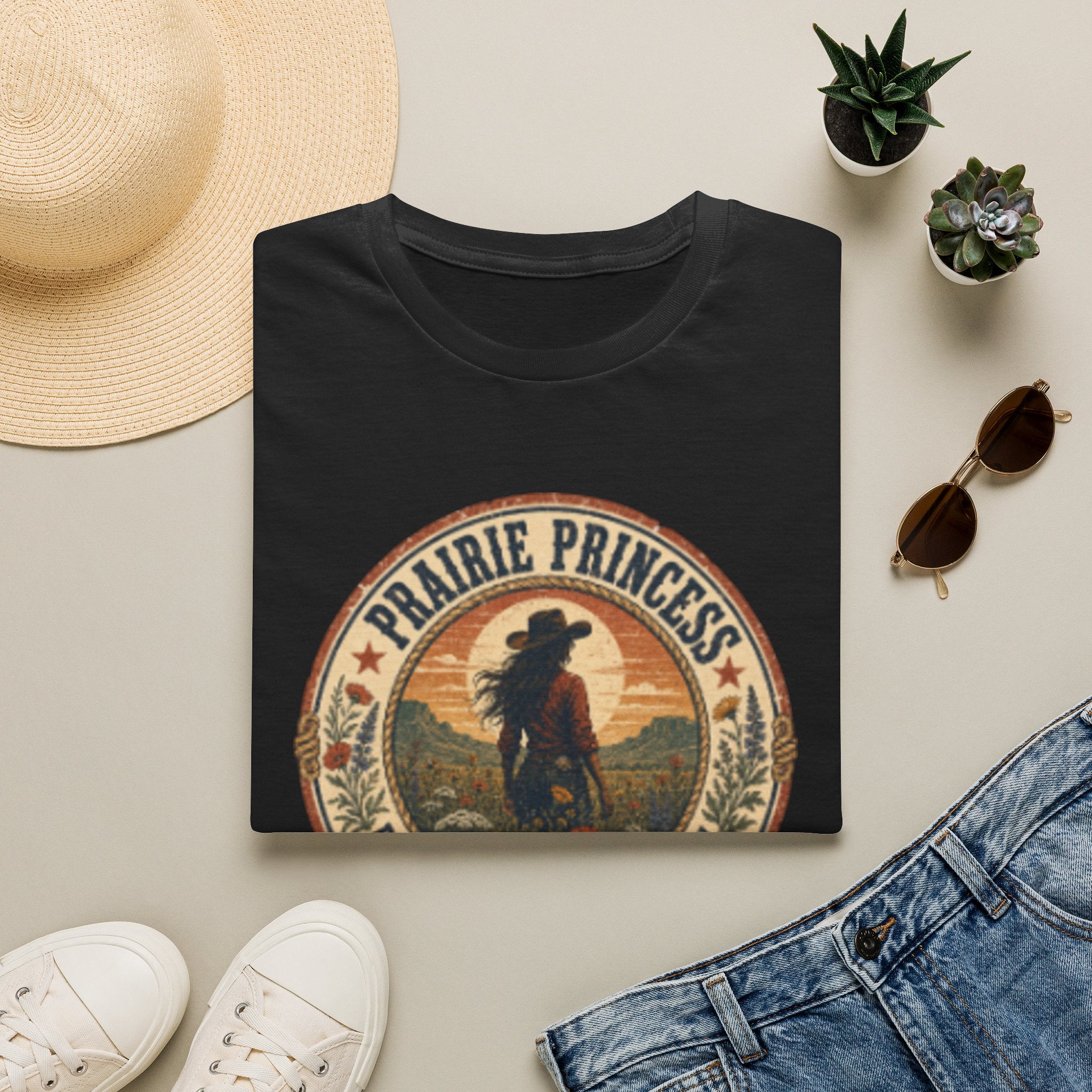 Prairie Princess T-Shirt — Vintage Western Cowboy Sunset Tee