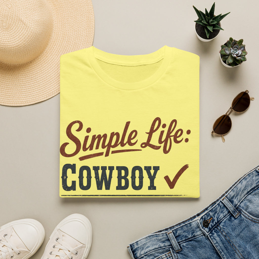 Simple Life: Cowboy T-Shirt — Graphic Western Tee for Ranchers & Country Lovers