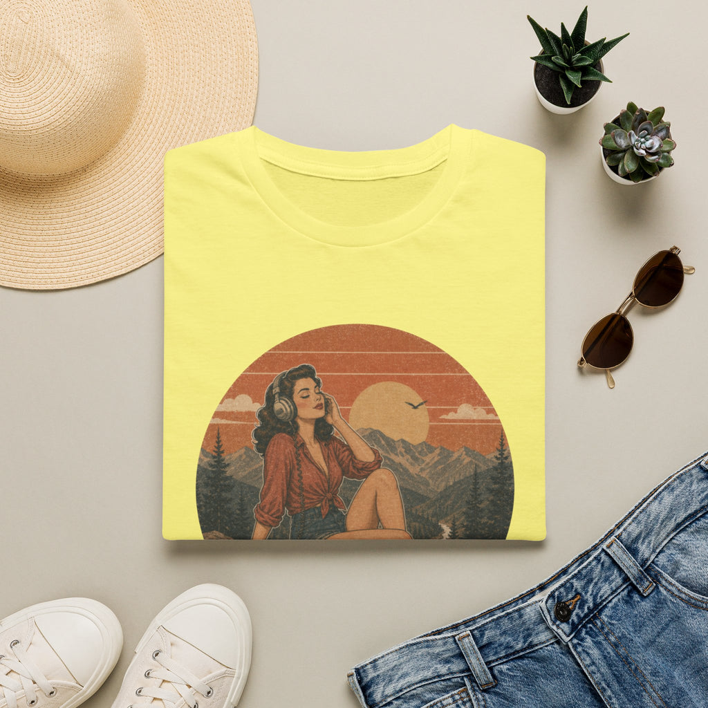 Retro Pin-Up 'Lost in Music' T-Shirt — Vintage Sunset Music Tee