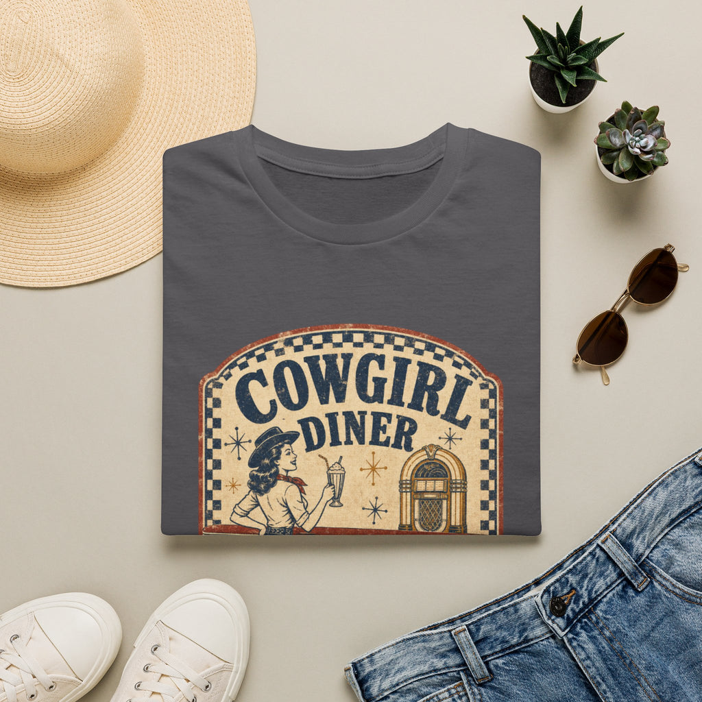 Cowgirl Diner Vintage Tee — Retro Western 'Cowgirl Diner' Graphic T-Shirt