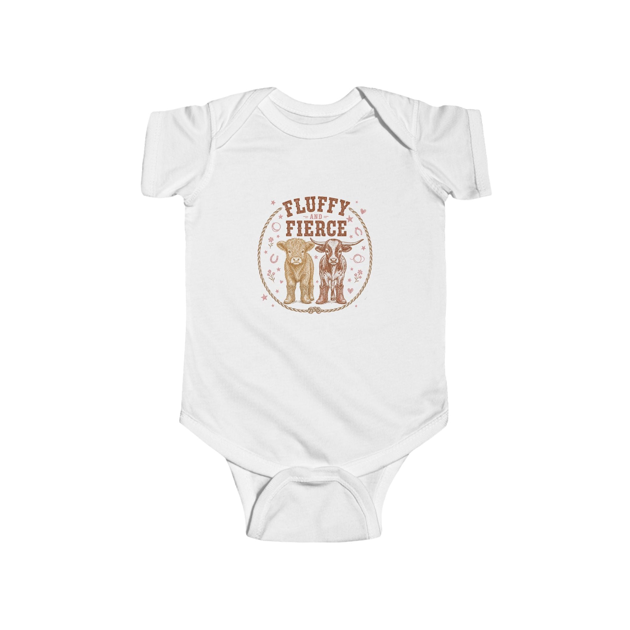 Fluffy & Fierce Baby Bodysuit – Cute Vintage Llama Graphic Infant Onesie