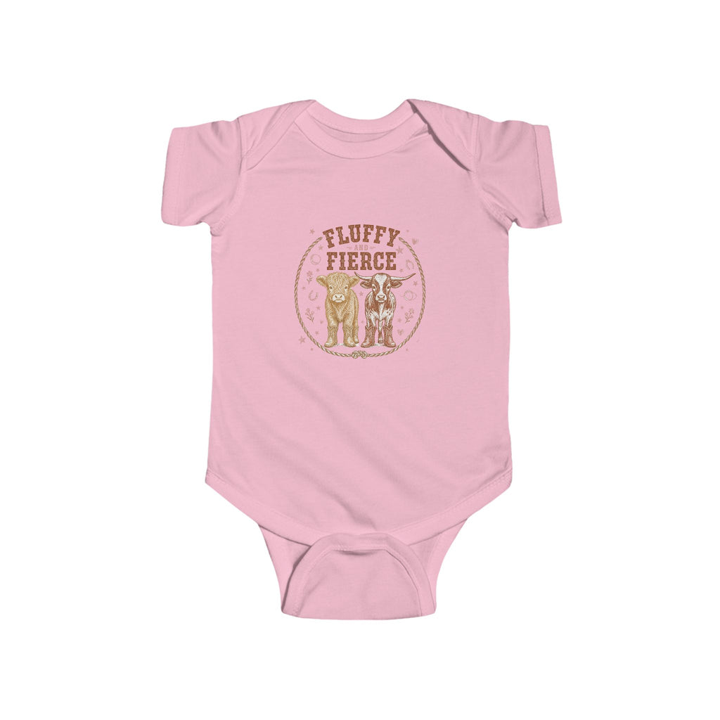 Fluffy & Fierce Baby Bodysuit – Cute Vintage Llama Graphic Infant Onesie