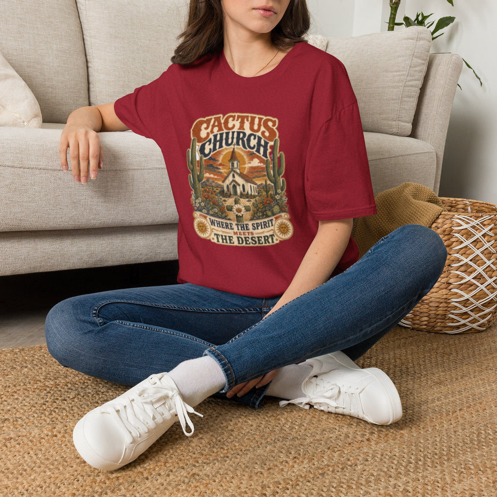 Cactus Church T-Shirt — Desert Vintage Faith Graphic Tee