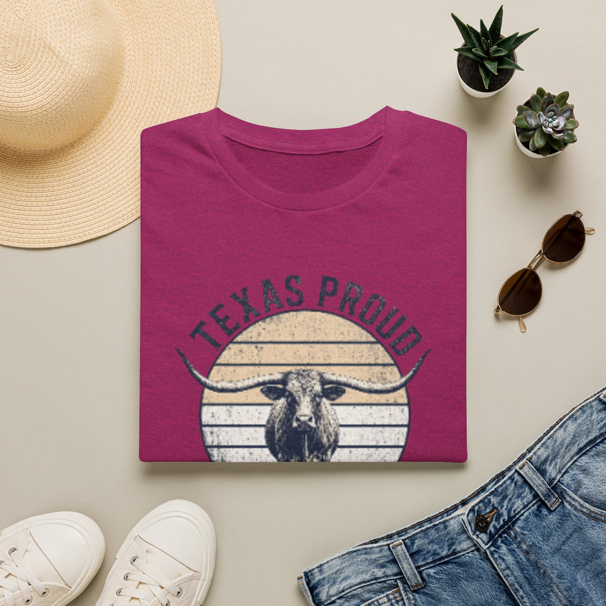 Texas Proud "Born to Roam" T-Shirt — Vintage Longhorn Tee for Texas Lovers