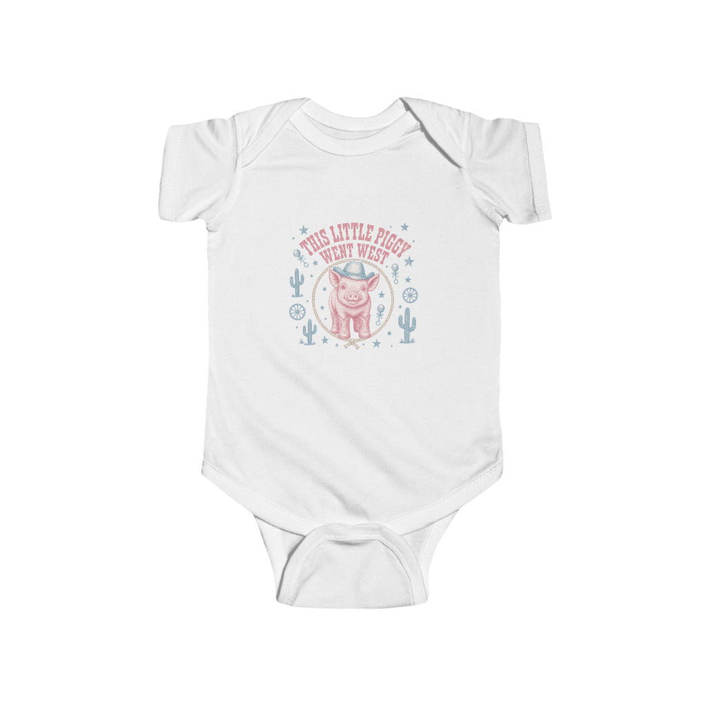 Western Piglet Baby Bodysuit — "This Little Piggy Went West" Infant Onesie