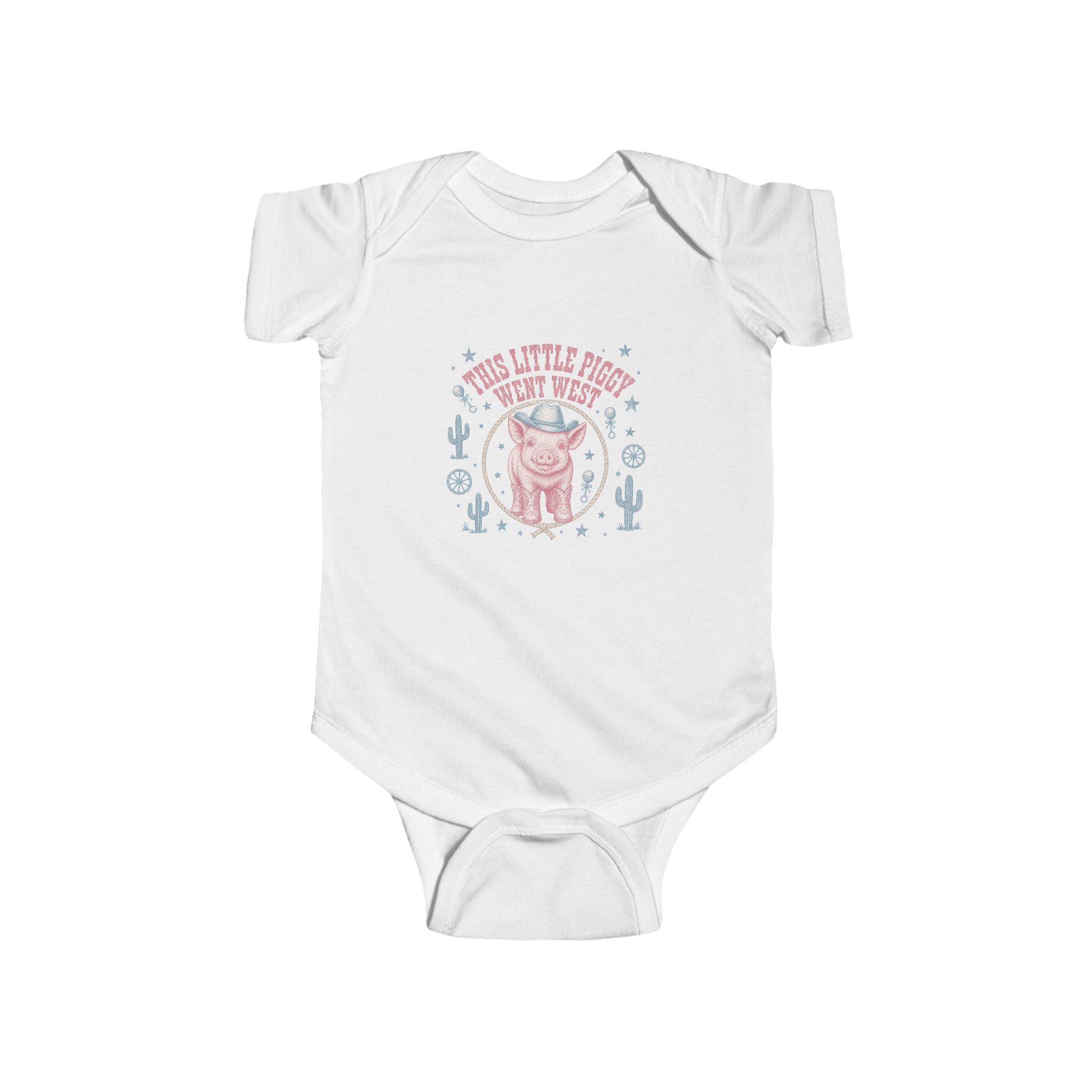 Western Piglet Baby Bodysuit — "This Little Piggy Went West" Infant Onesie