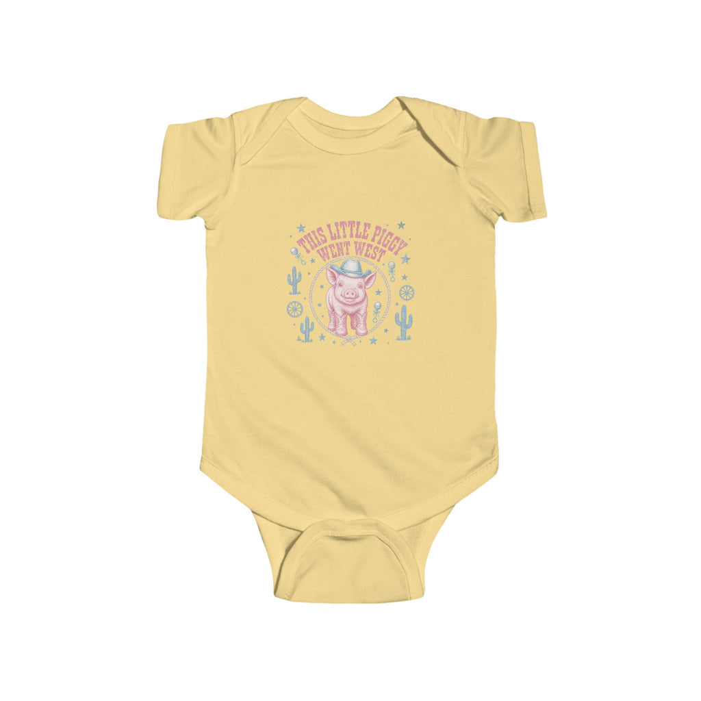 Western Piglet Baby Bodysuit — "This Little Piggy Went West" Infant Onesie