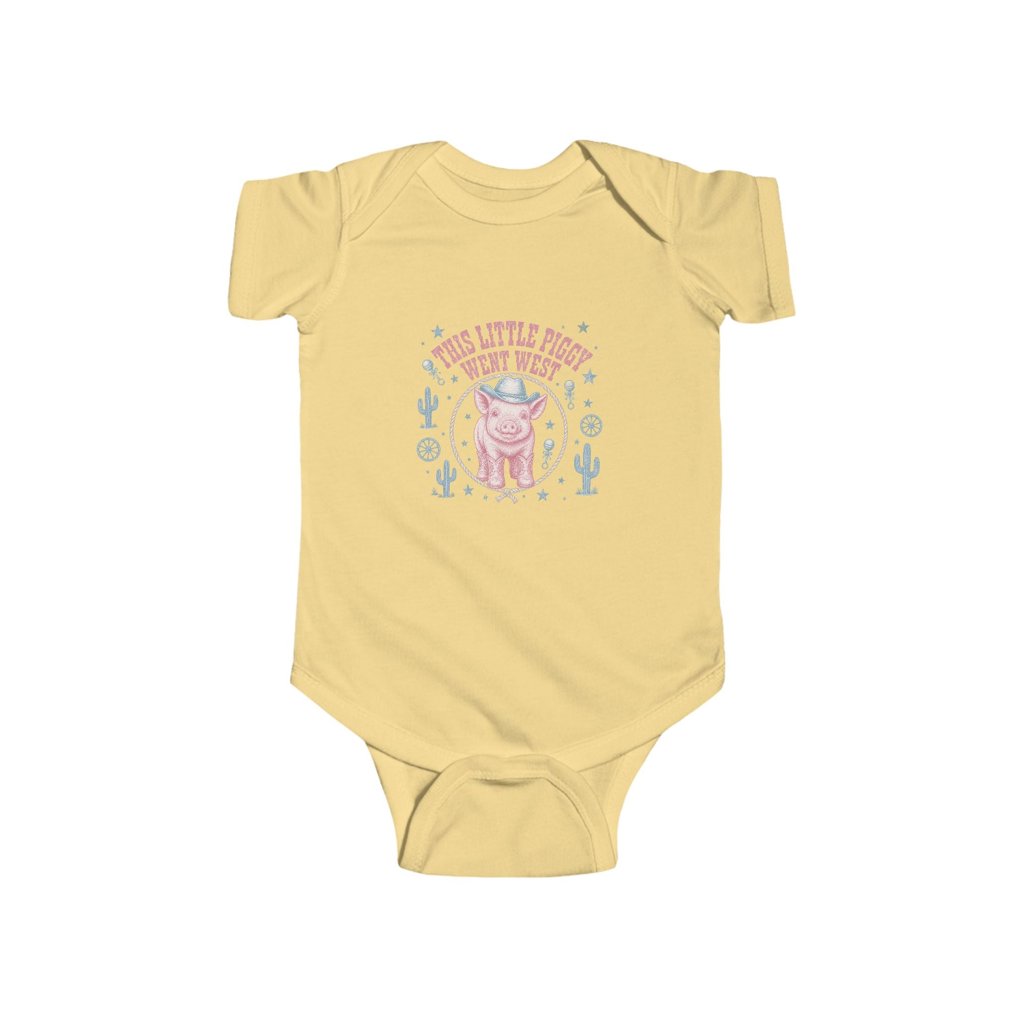 Western Piglet Baby Bodysuit — "This Little Piggy Went West" Infant Onesie