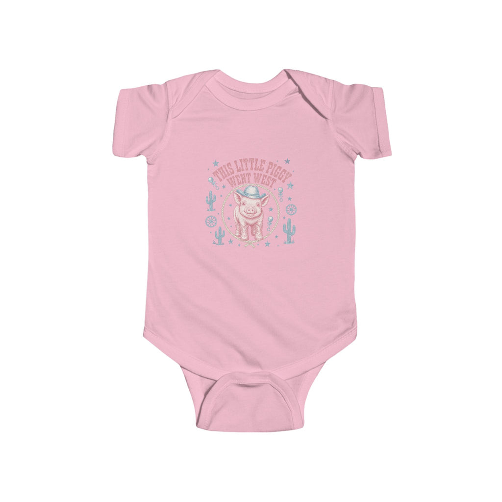 Western Piglet Baby Bodysuit — "This Little Piggy Went West" Infant Onesie