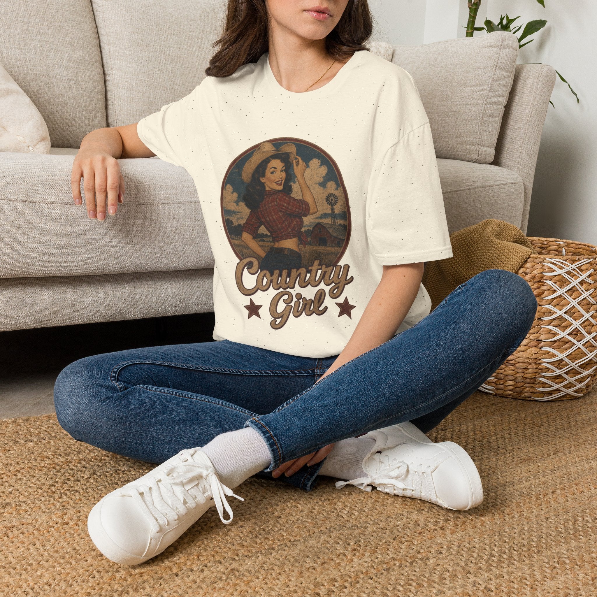Country Girl T-Shirt — Vintage Cowgirl Graphic Tee
