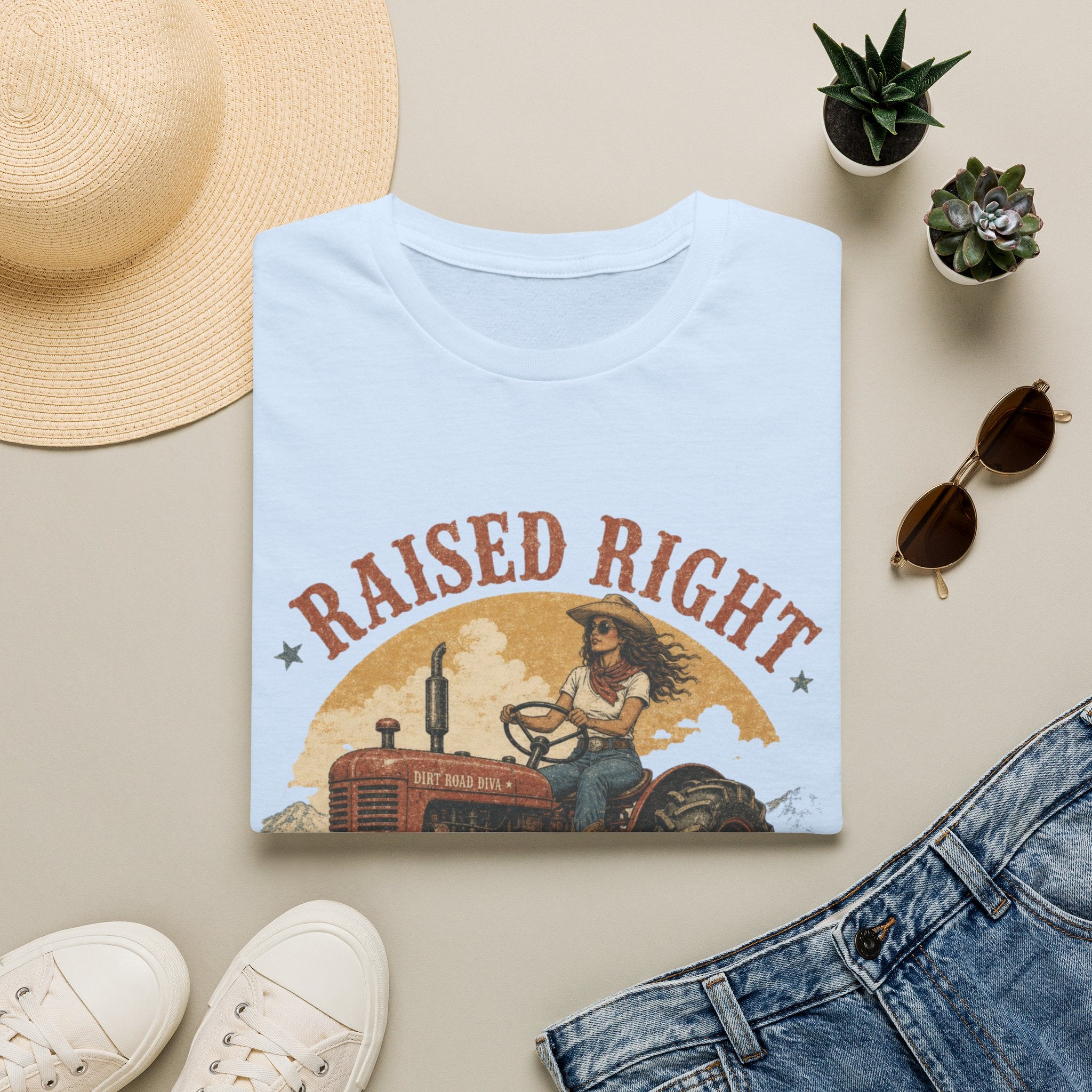 Raised Right Raised Wild Tractor T-Shirt — Vintage Country Farm Graphic Tee