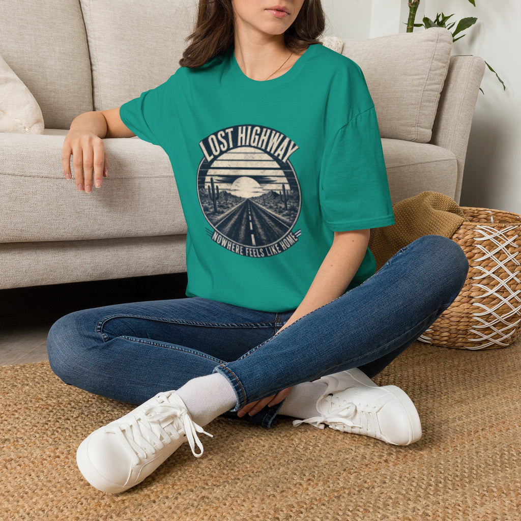 Lost Highway T-Shirt — Vintage Road Trip Sunset Graphic Tee