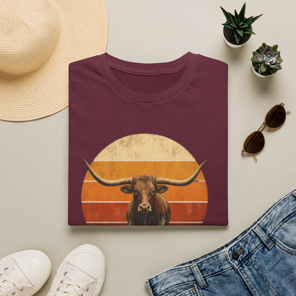 Longhorn Bull Retro Sunset T-Shirt