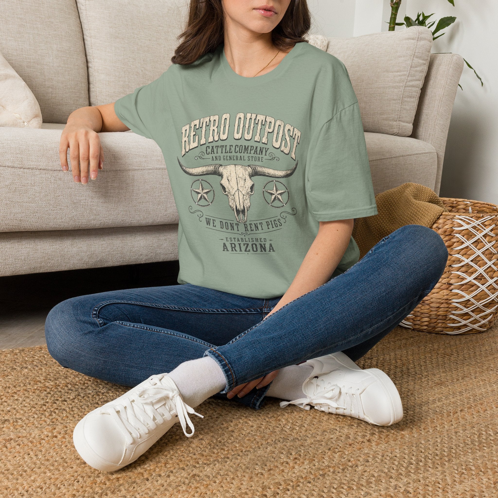 Retro Outpost T-Shirt — Vintage Cattle Company Skull Design