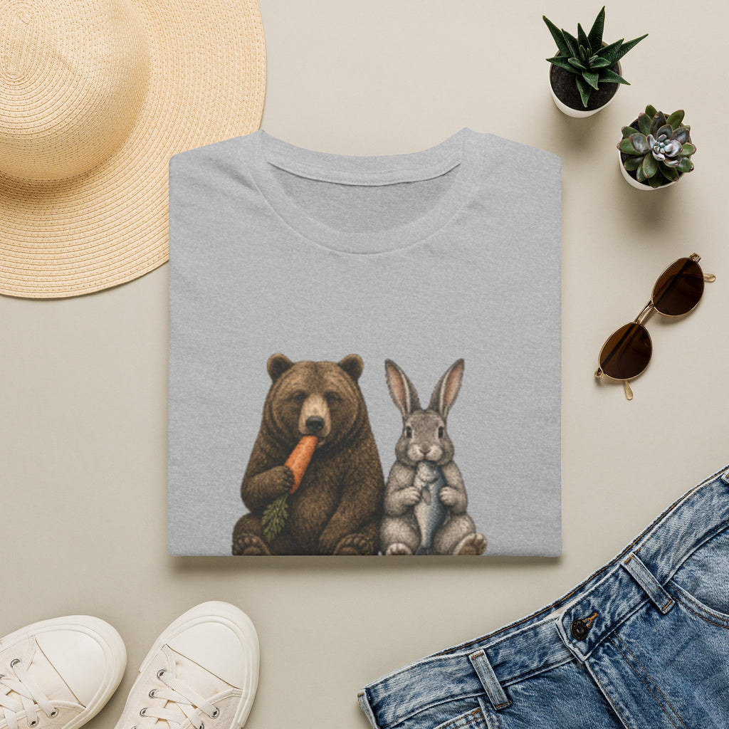 Bear & Bunny T-Shirt — 'Let's Not Be Rushing' Cute Woodland Friends Tee