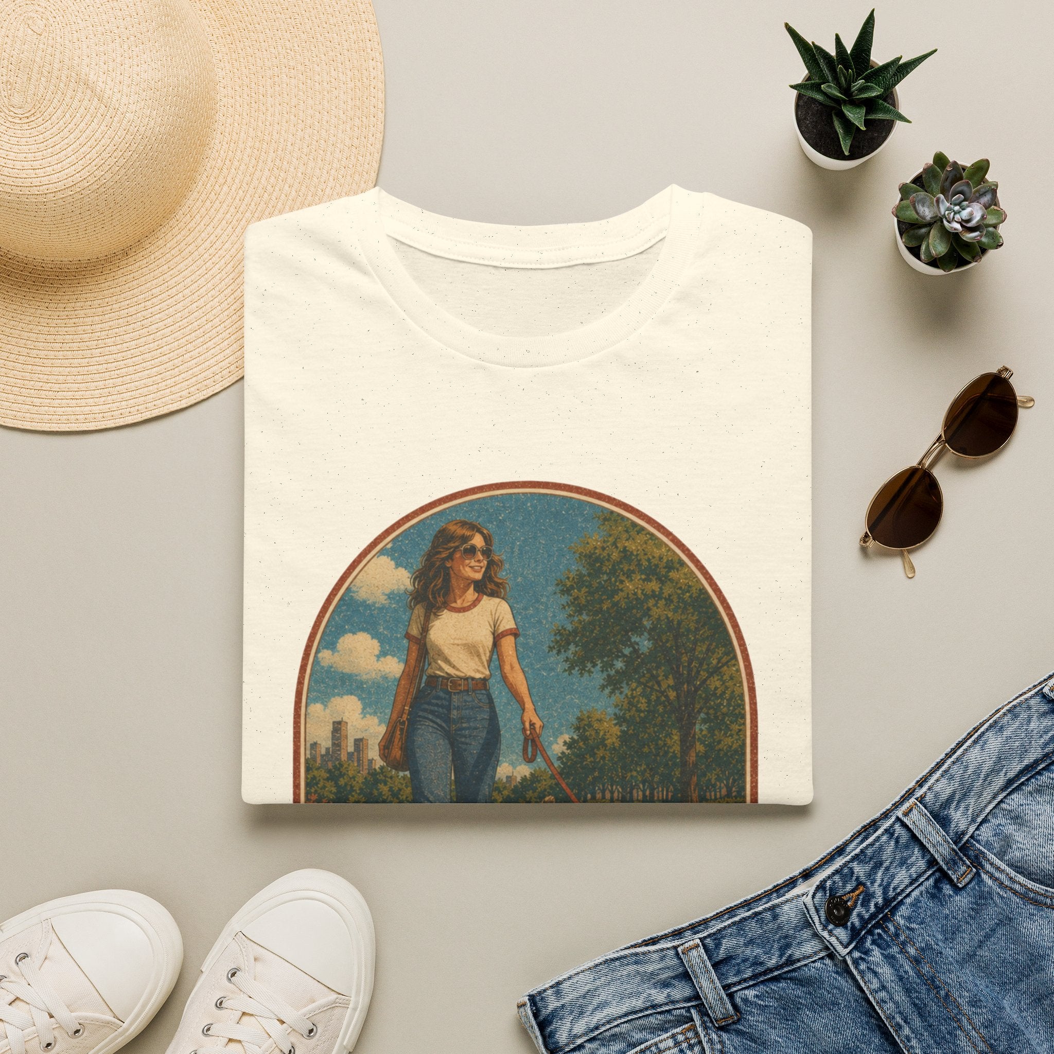 Retro 'Cat Mom' T-Shirt — Vintage Woman & Cat Graphic