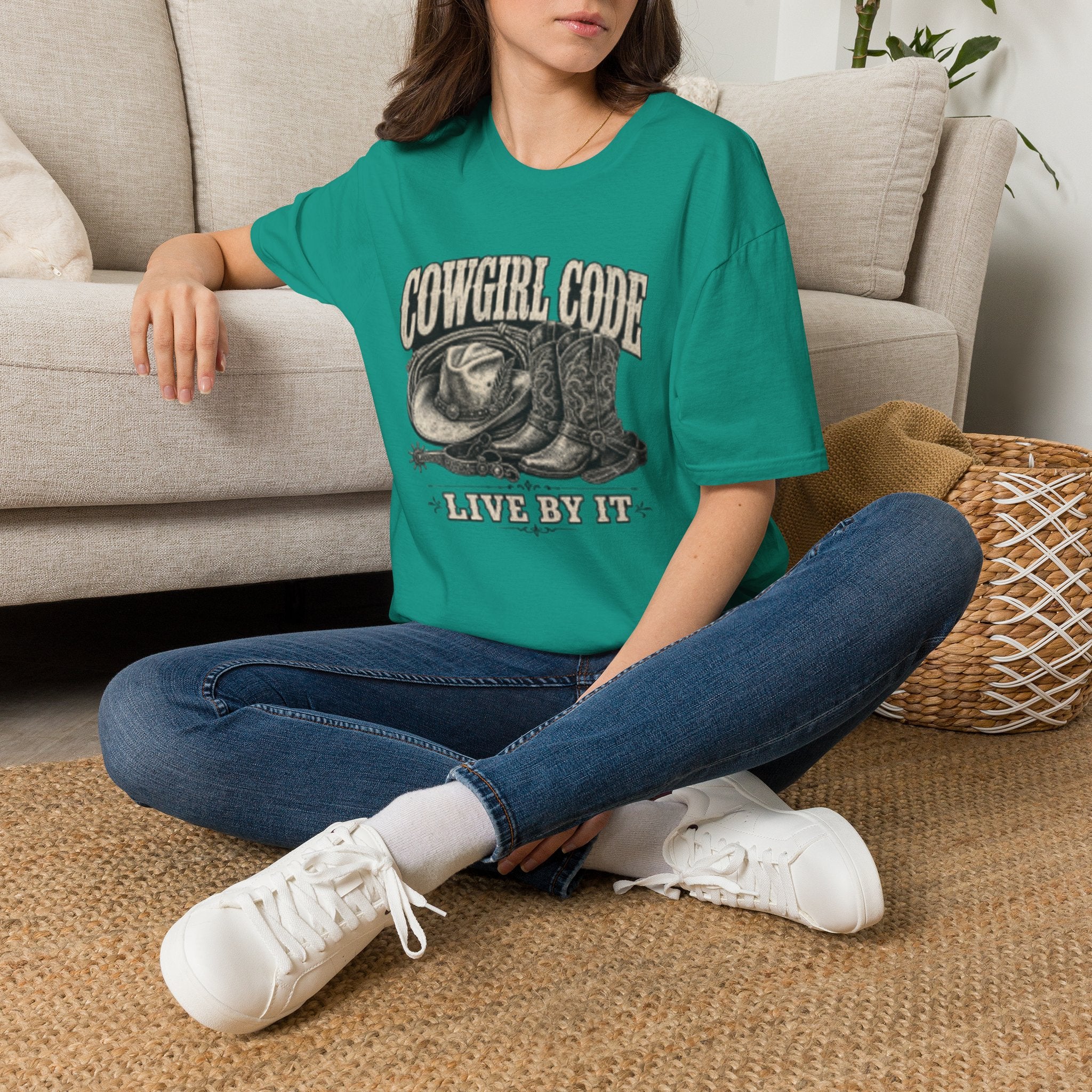 Cowgirl Code T-Shirt — Vintage Western 'Live By It' Graphic Tee