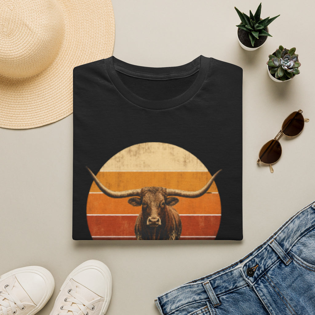 Longhorn Bull Retro Sunset T-Shirt