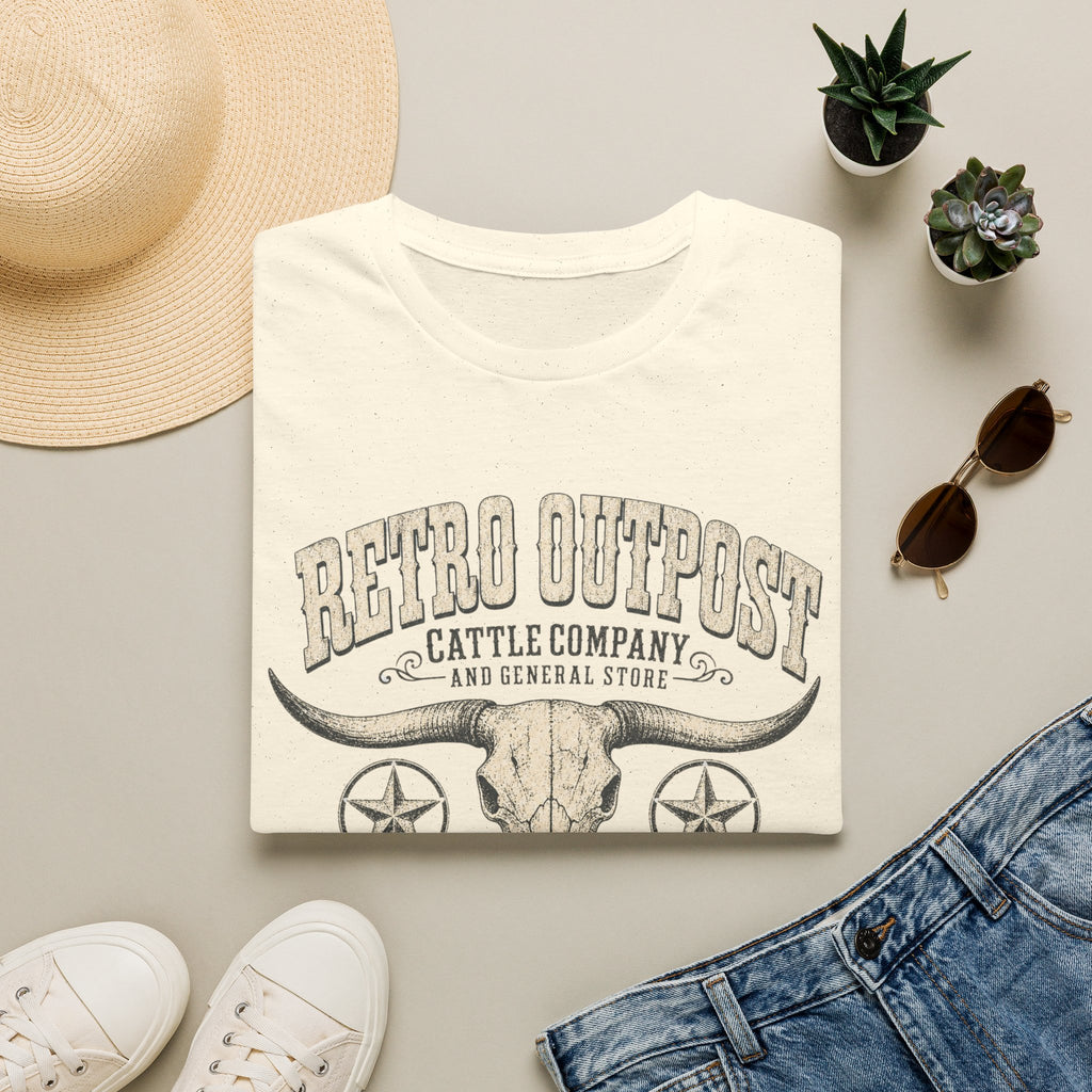 Retro Outpost T-Shirt — Vintage Cattle Company Skull Design