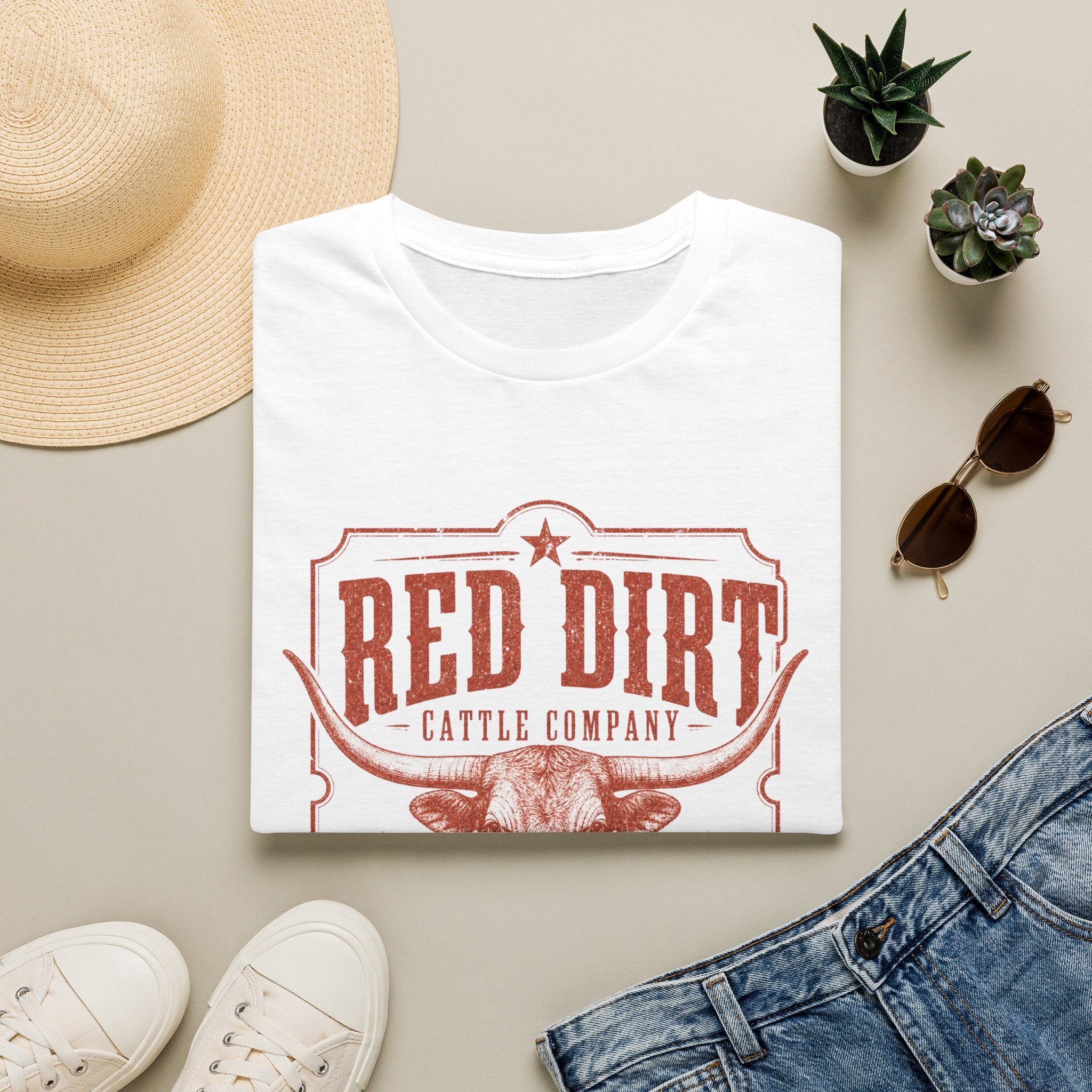 Red Dirt Cattle Company T-Shirt — Vintage Western Ranch Tee