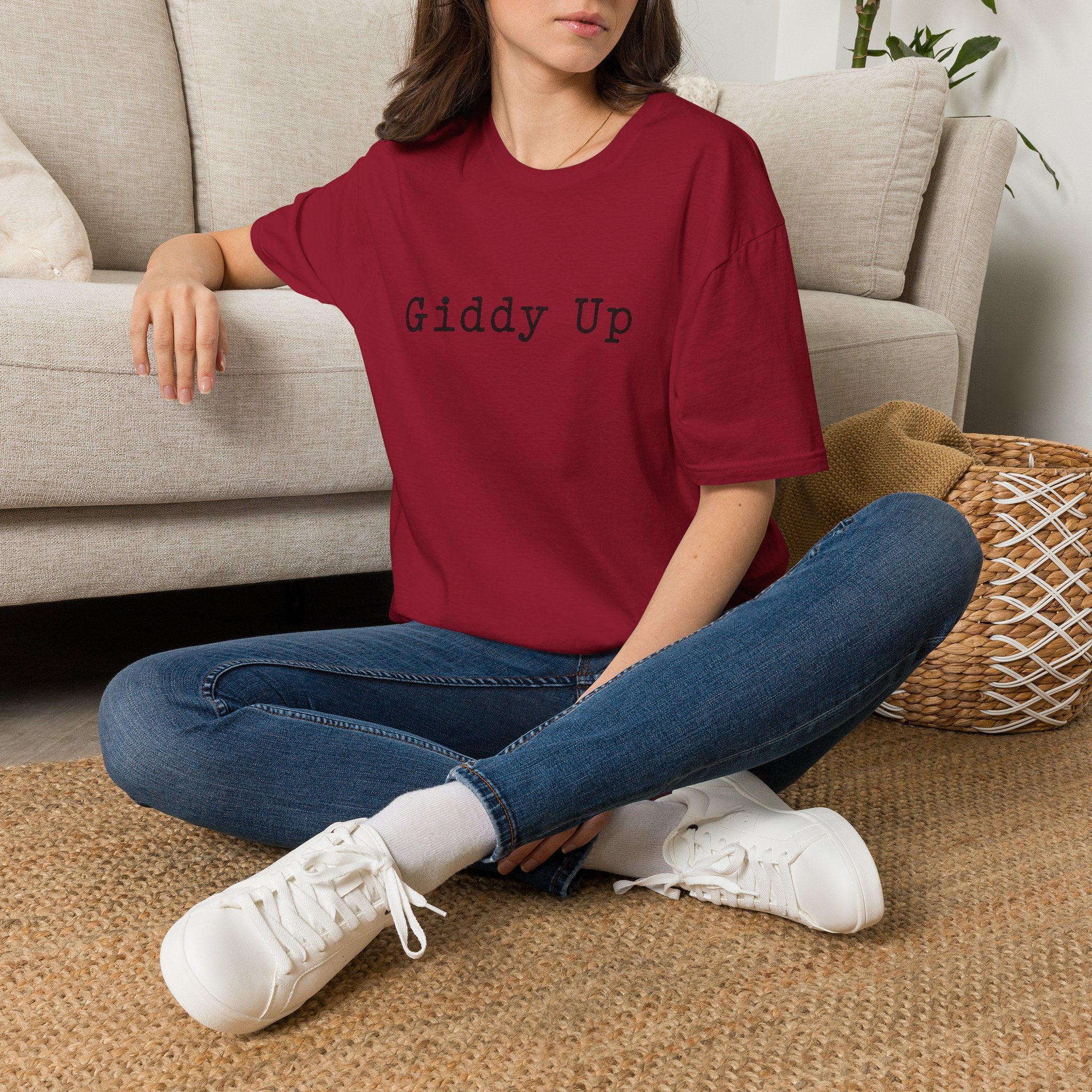 Giddy Up Graphic Tee — Western Phrase Casual T-Shirt