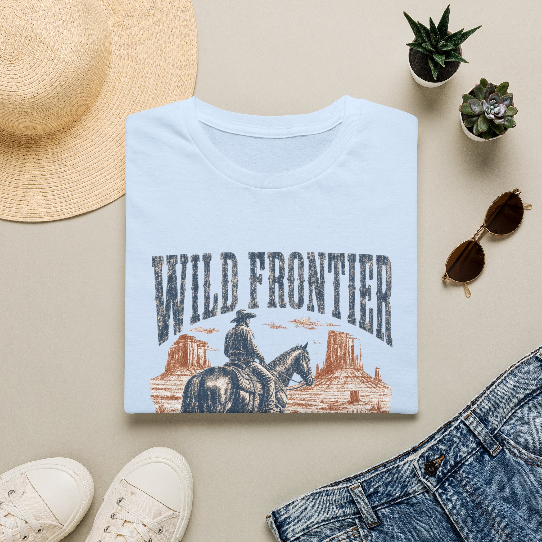Wild Frontier Graphic T-Shirt — Cowboy Rodeo Vintage Western Tee