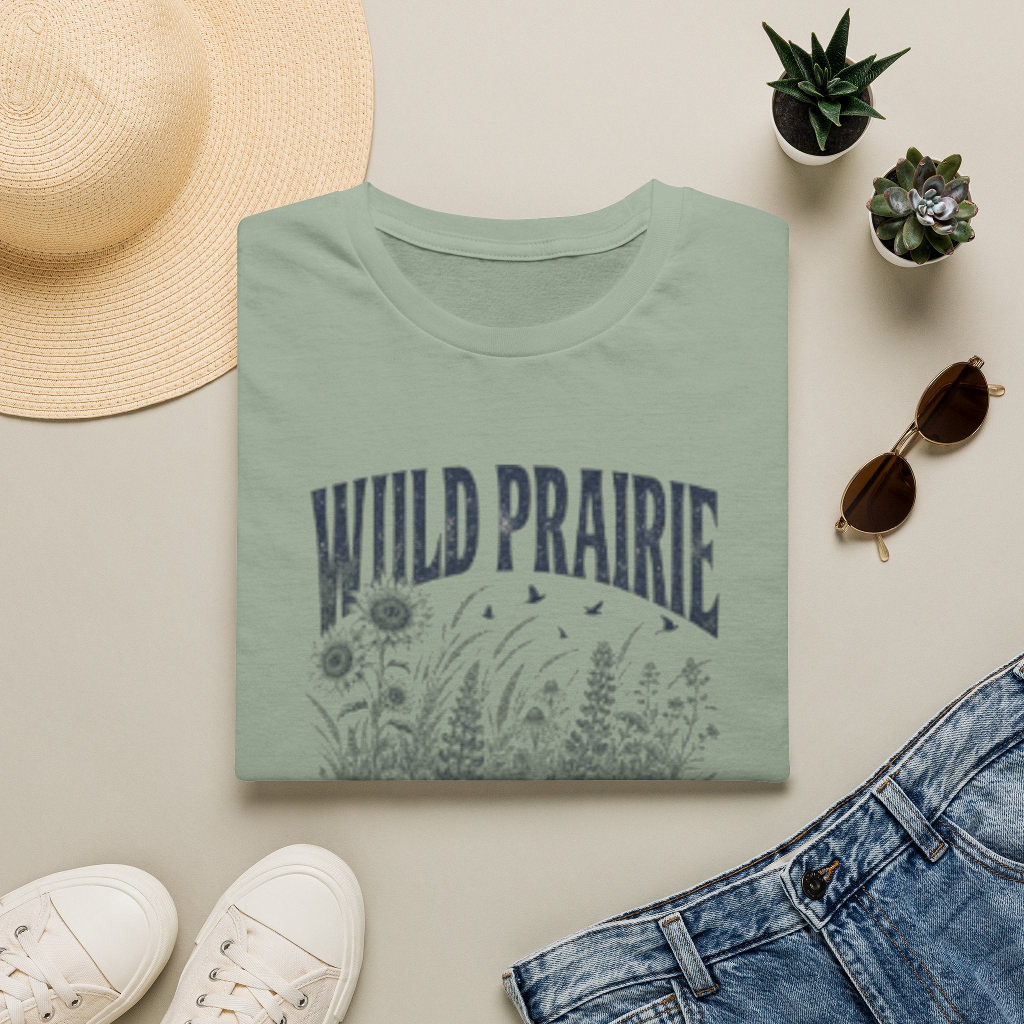 Wild Prairie T-Shirt — Vintage Floral 'Where the Heart Roams Free' Tee