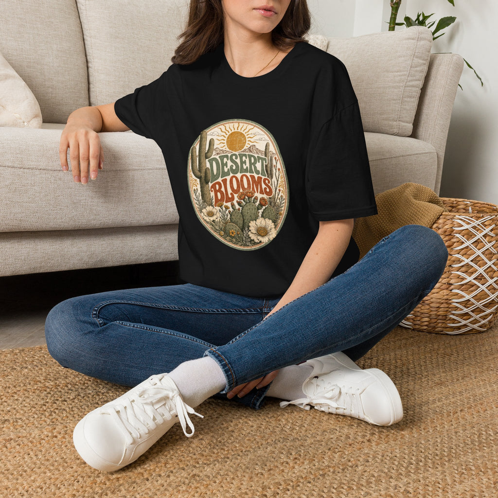 Desert Blooms T-Shirt — Vintage Southwestern Cactus Floral Graphic