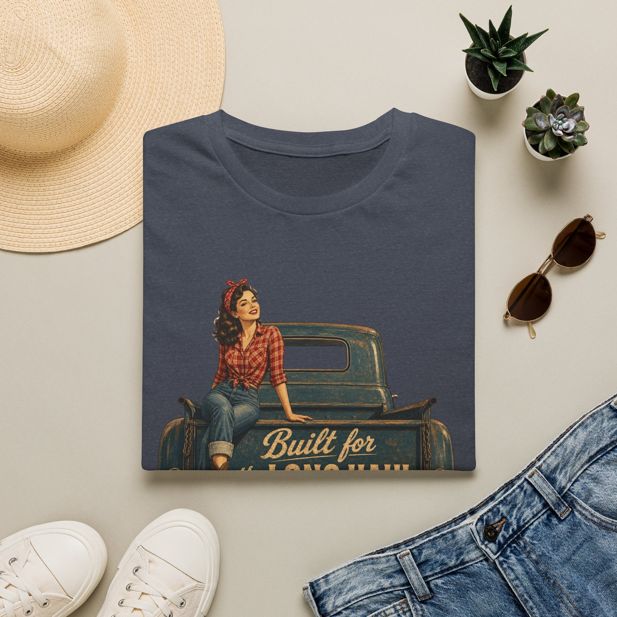 Built for the Long Haul T-Shirt — Vintage Truck & Rosie Roadtrip Tee