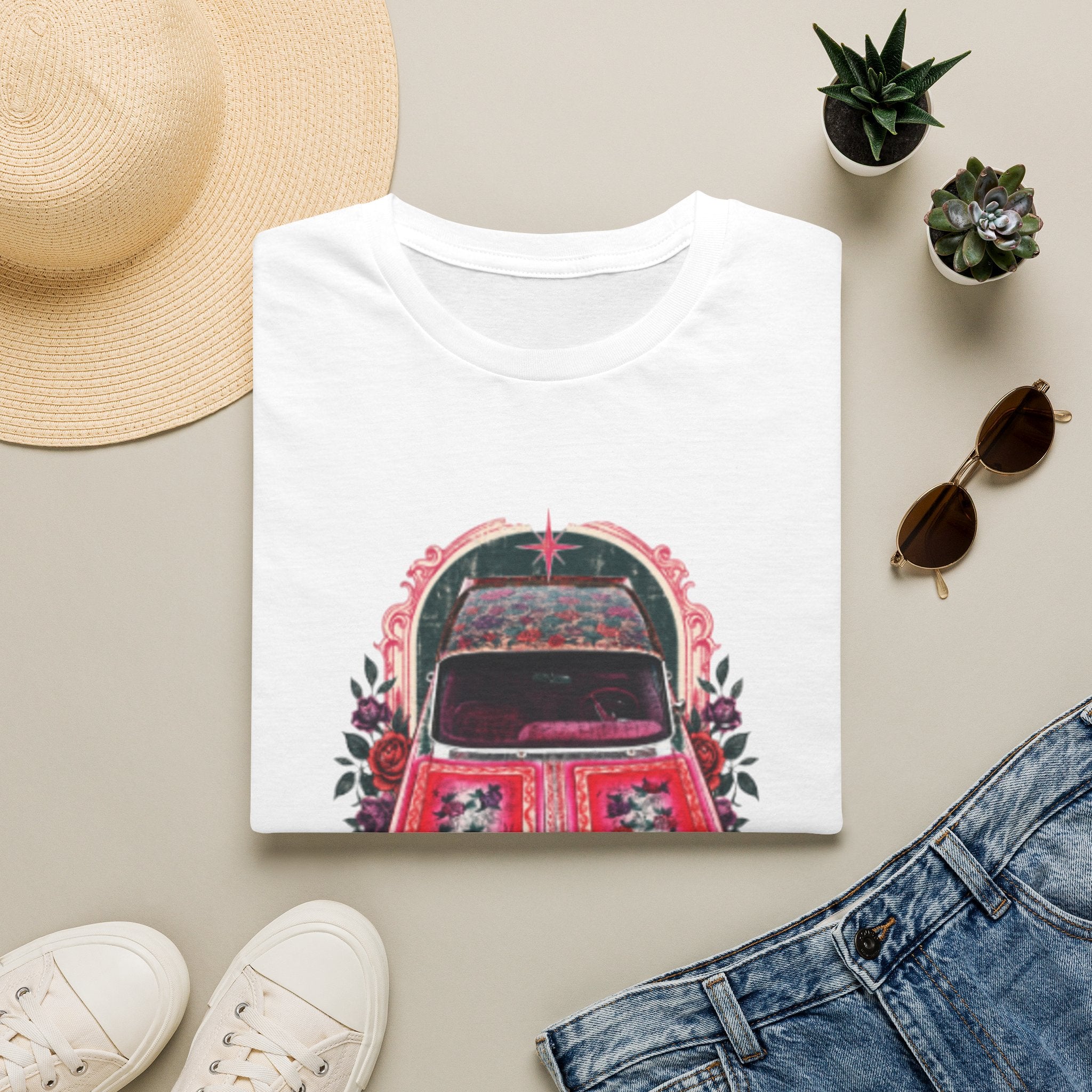 Vintage Floral Beetle T‑Shirt — Retro Flower Car Graphic Tee