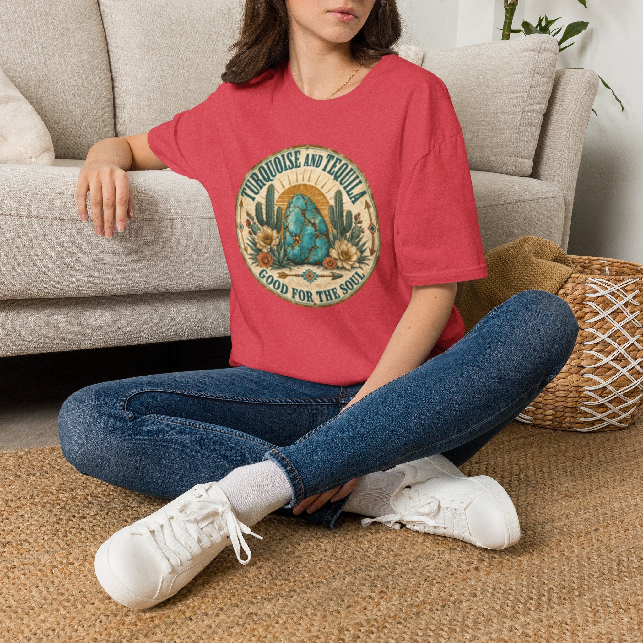 Turquoise & Tequila T-Shirt — Good for the Soul Desert Cactus Graphic